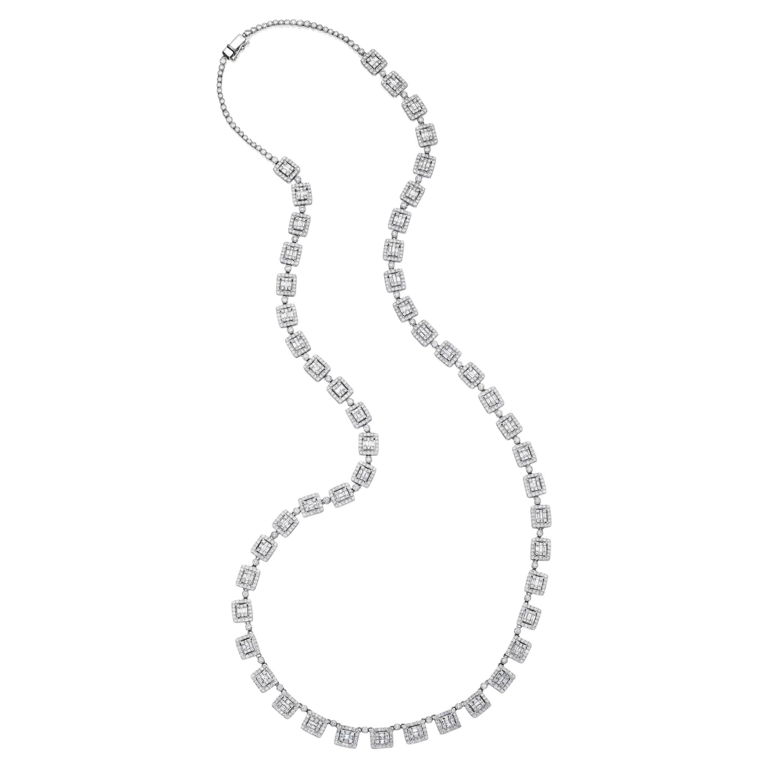 Diamond White Gold Long Necklace