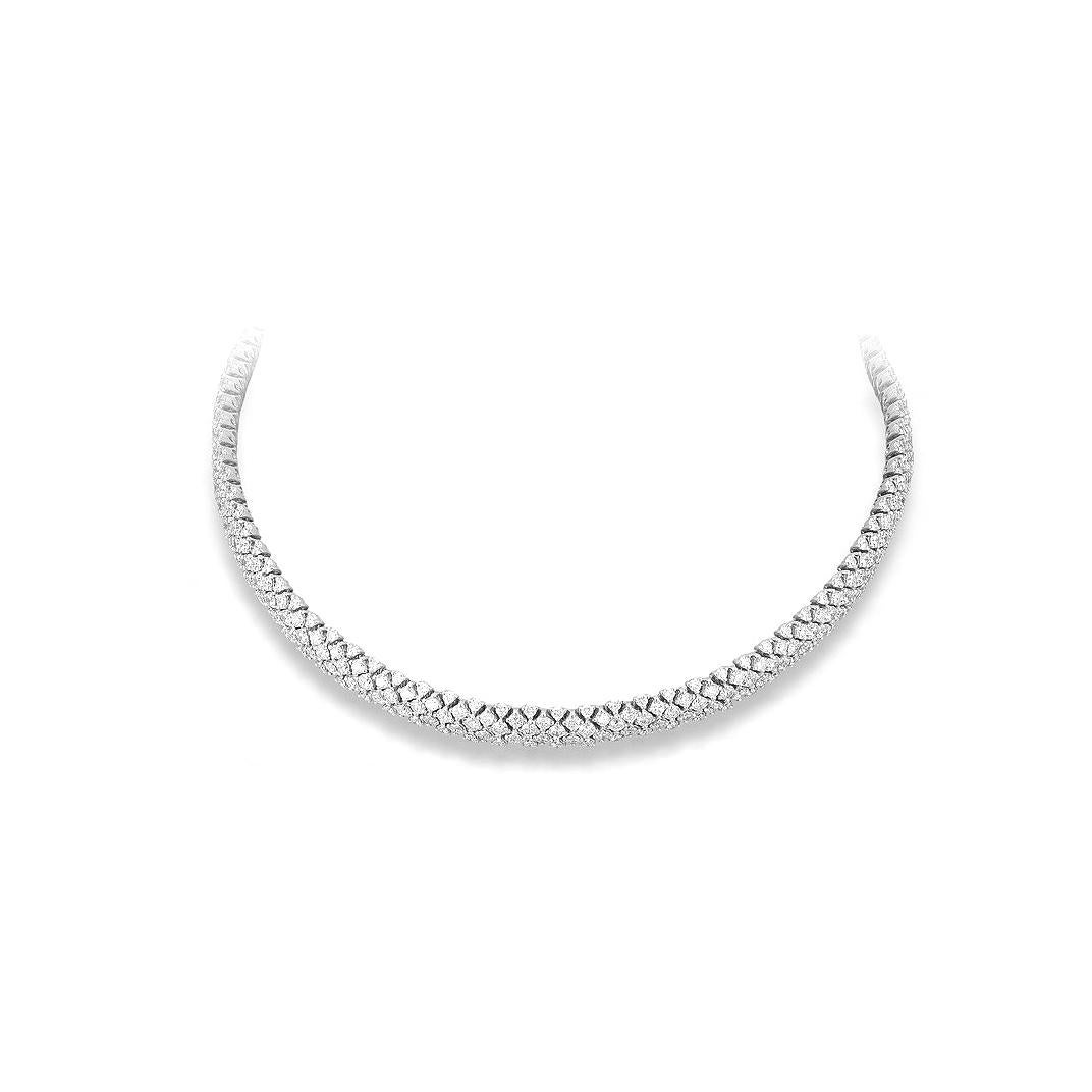 Contemporary Diamond White Gold Necklace For Sale