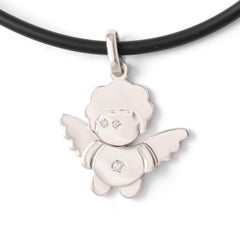 Collana con ciondolo in oro bianco e diamanti
