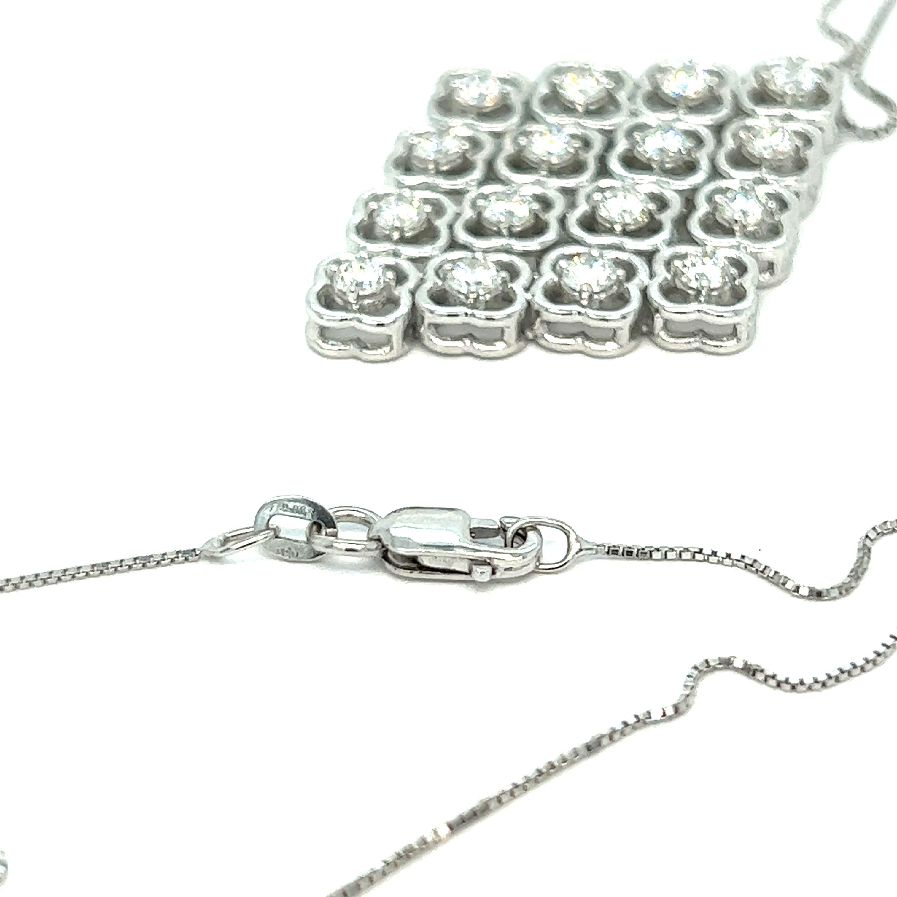 Women's Diamond White Gold Pendant Necklace For Sale