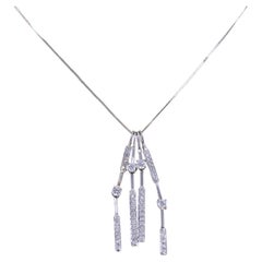 Diamond, White Gold Pendant-Necklace