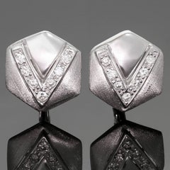Diamond White Gold Pentagonal Earrings