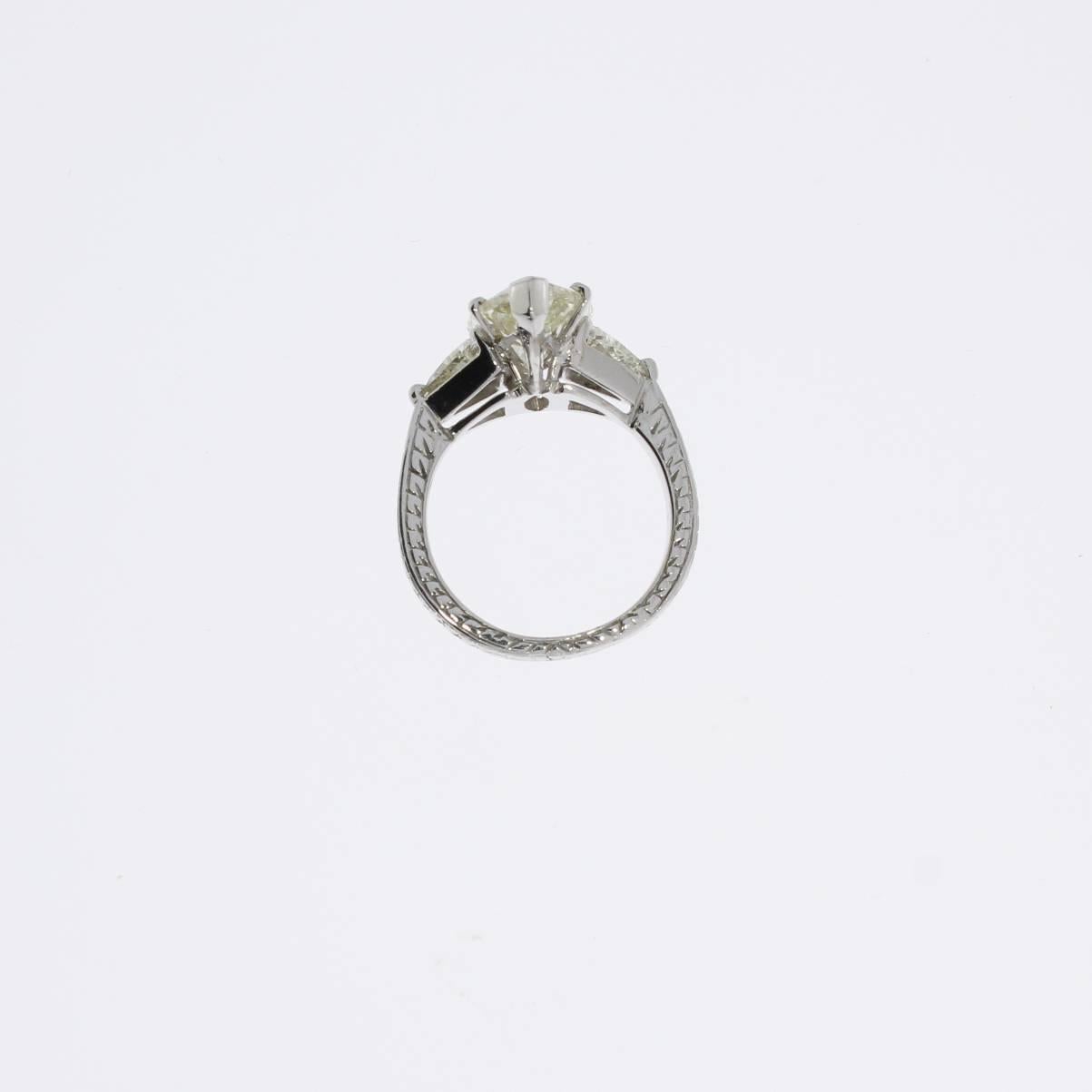 Marquise Cut 1930's Diamond White Gold Wedding Ring