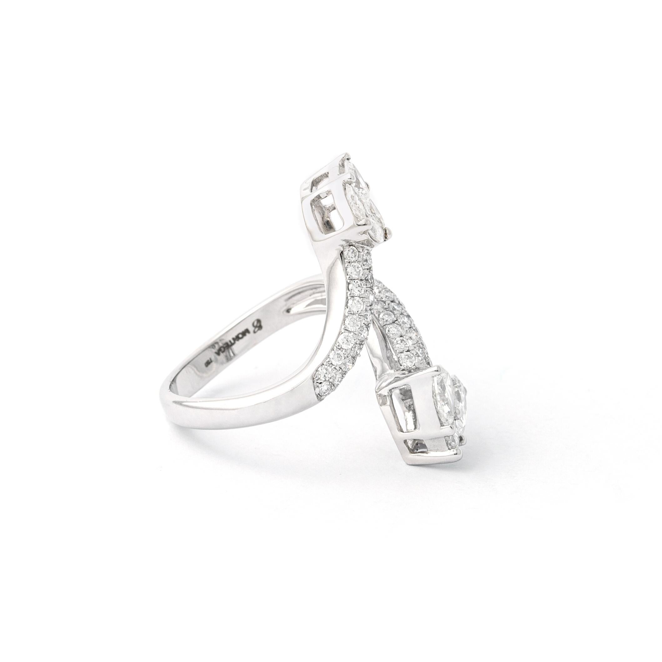 Diamond White Gold Ring For Sale at 1stDibs | swarovski polar bestiary ring