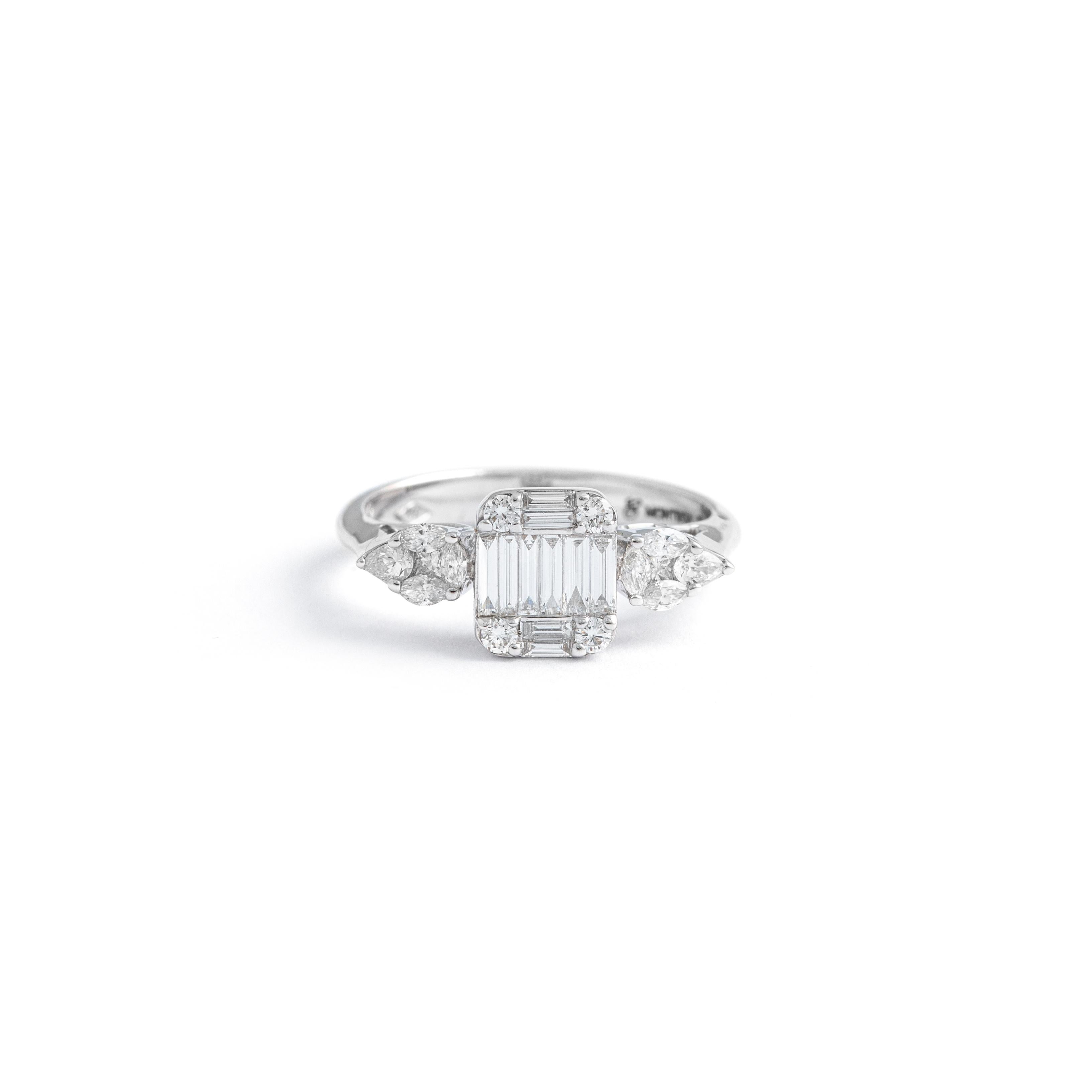 Princess Cut Diamond White Gold Ring For Sale