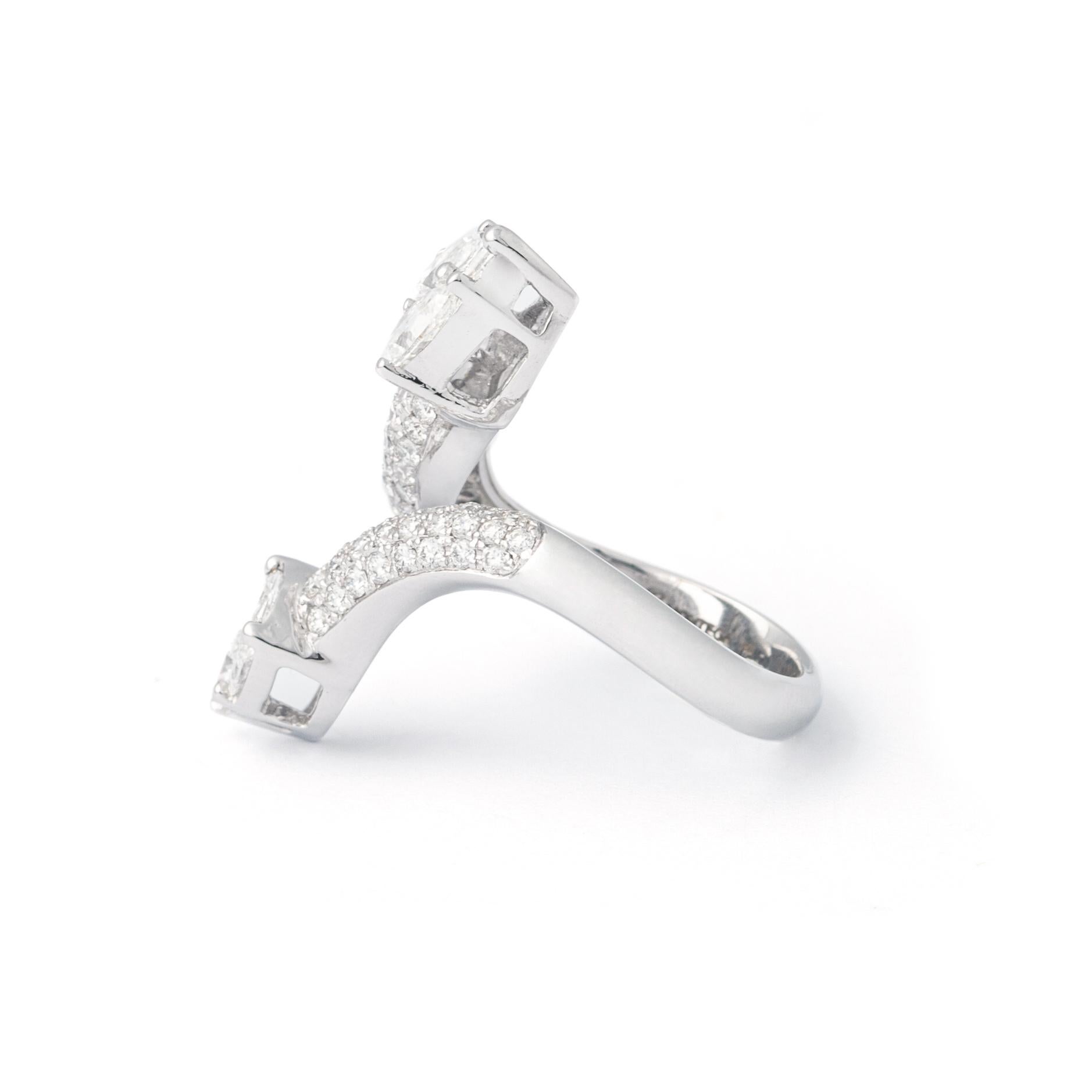 Marquise Cut Diamond White Gold Ring For Sale