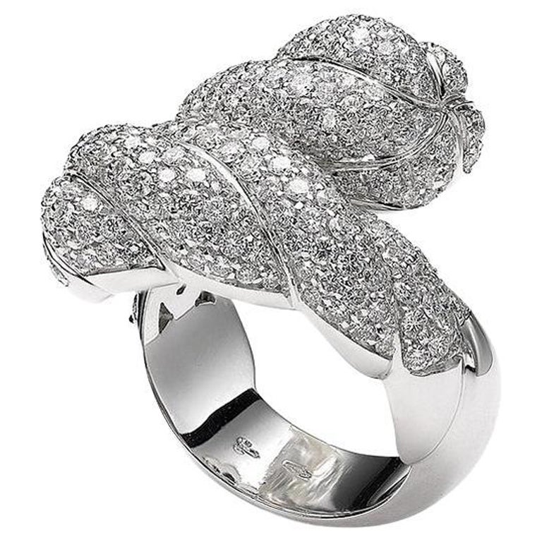 Bague en or blanc et diamants