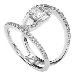 Bague en or blanc et diamants