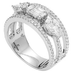 Anello con diamante in oro bianco