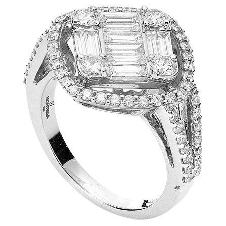 Bague en or blanc et diamants