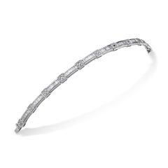 Diamond White Gold Semi-Articulated Bracelet Estate Fine Jewelry