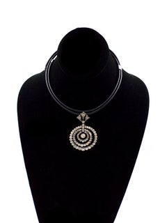Diamond White Gold Silver Pendant Necklace