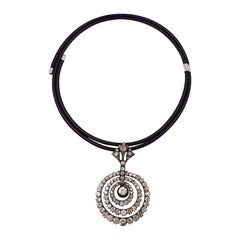 Diamond White Gold Silver Pendant Necklace