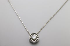 Diamond, White Gold Slide Pendant-Necklace