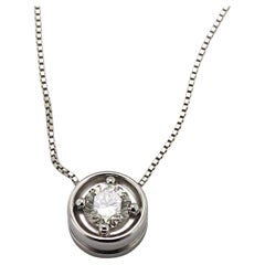 Diamond, White Gold Slide Pendant-Necklace