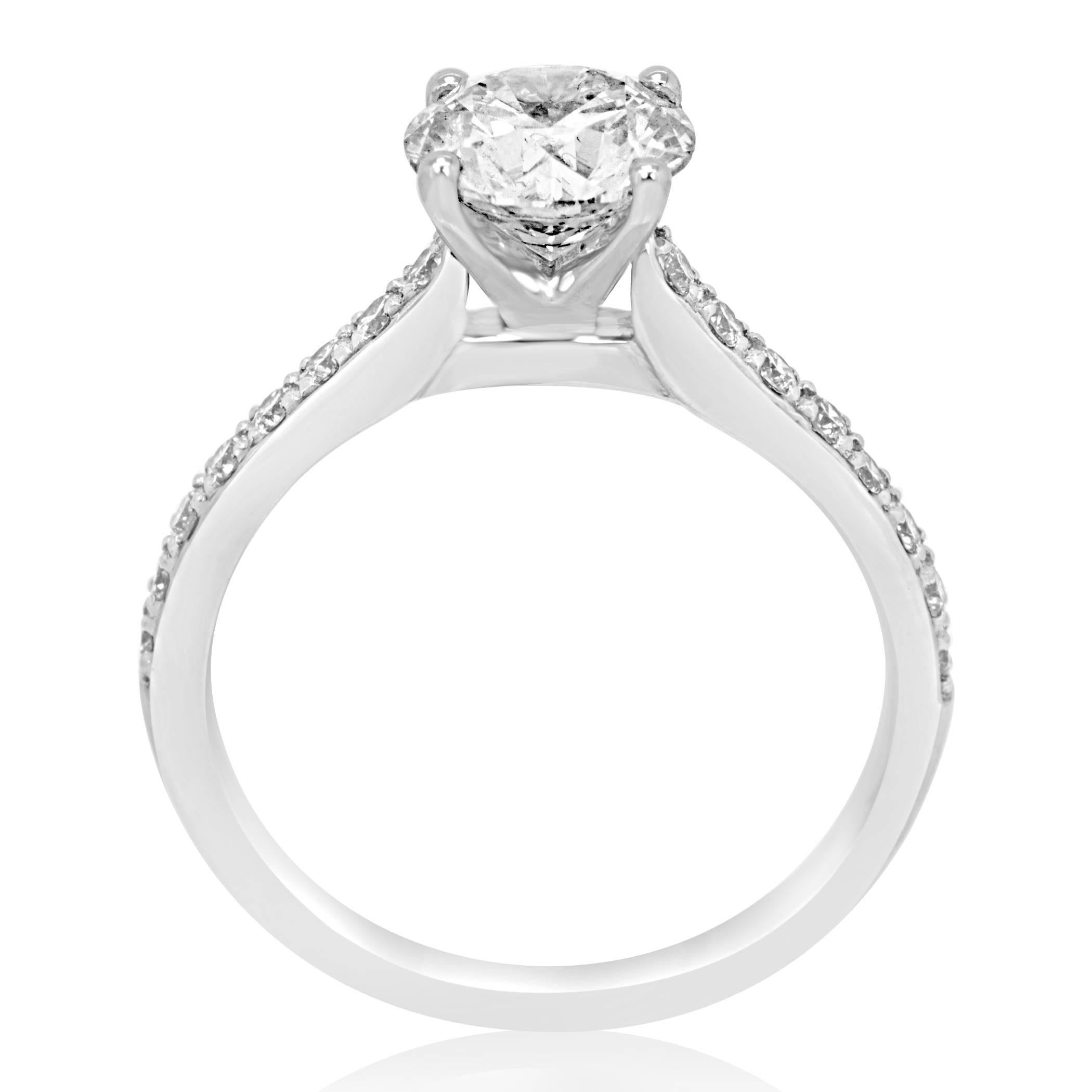 Round Cut Diamond White Gold Solitaire Engagement Bridal Ring
