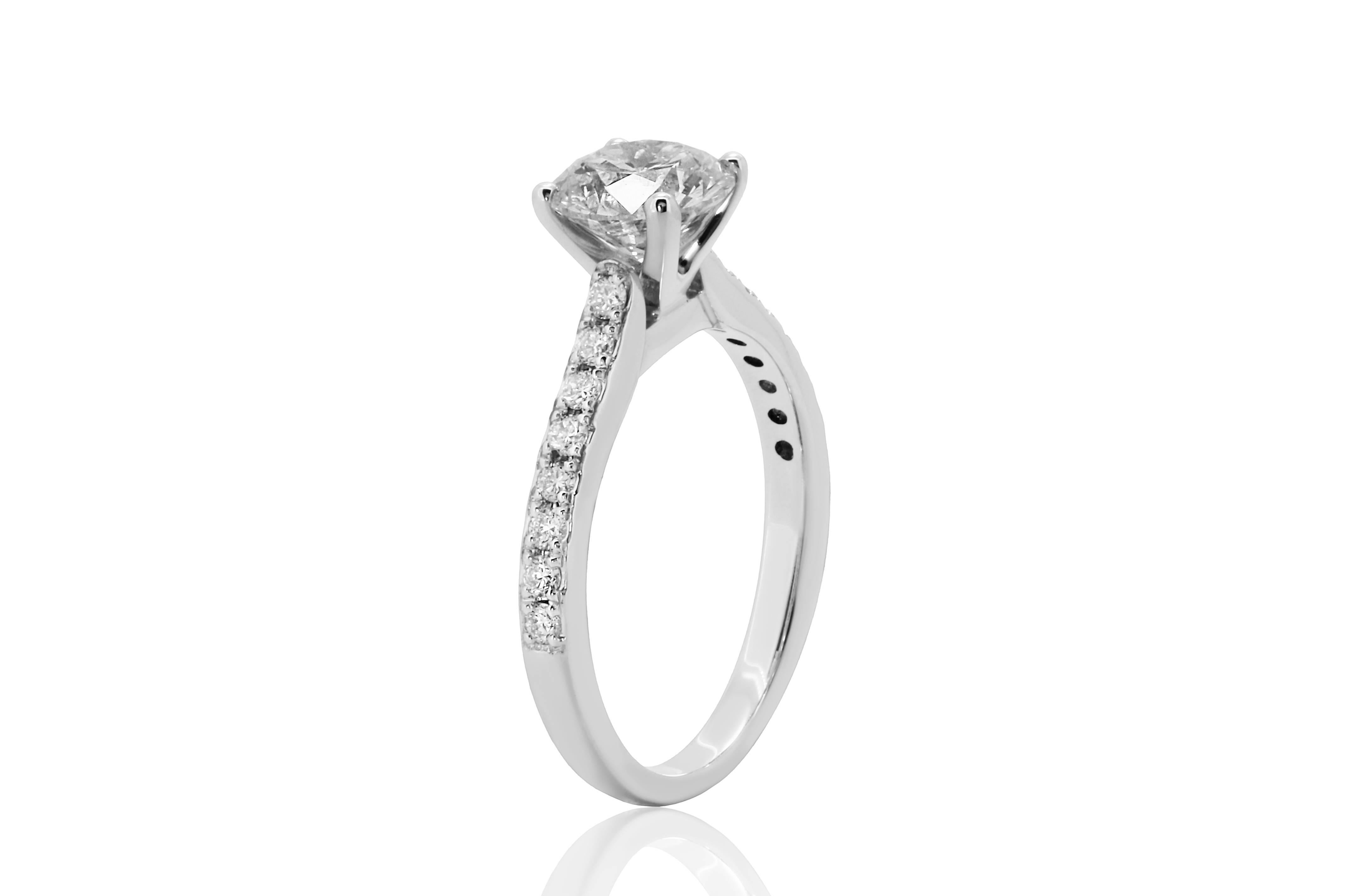 Diamond White Gold Solitaire Engagement Bridal Ring 1