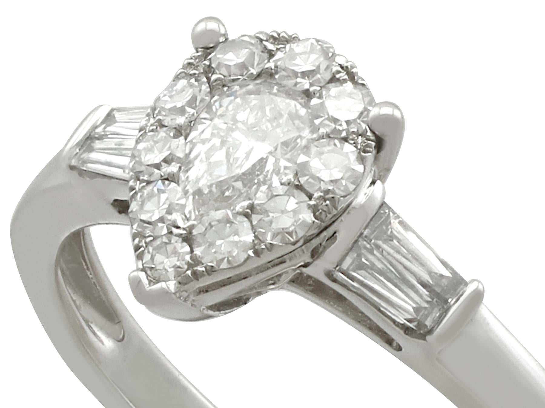 Women's Diamond White Gold Solitaire Ring with Accents