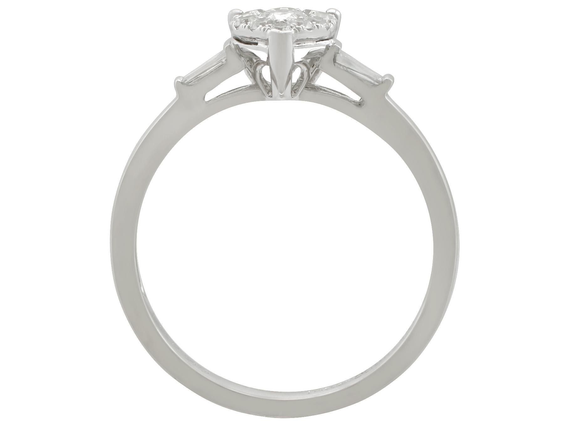 Diamond White Gold Solitaire Ring with Accents 1