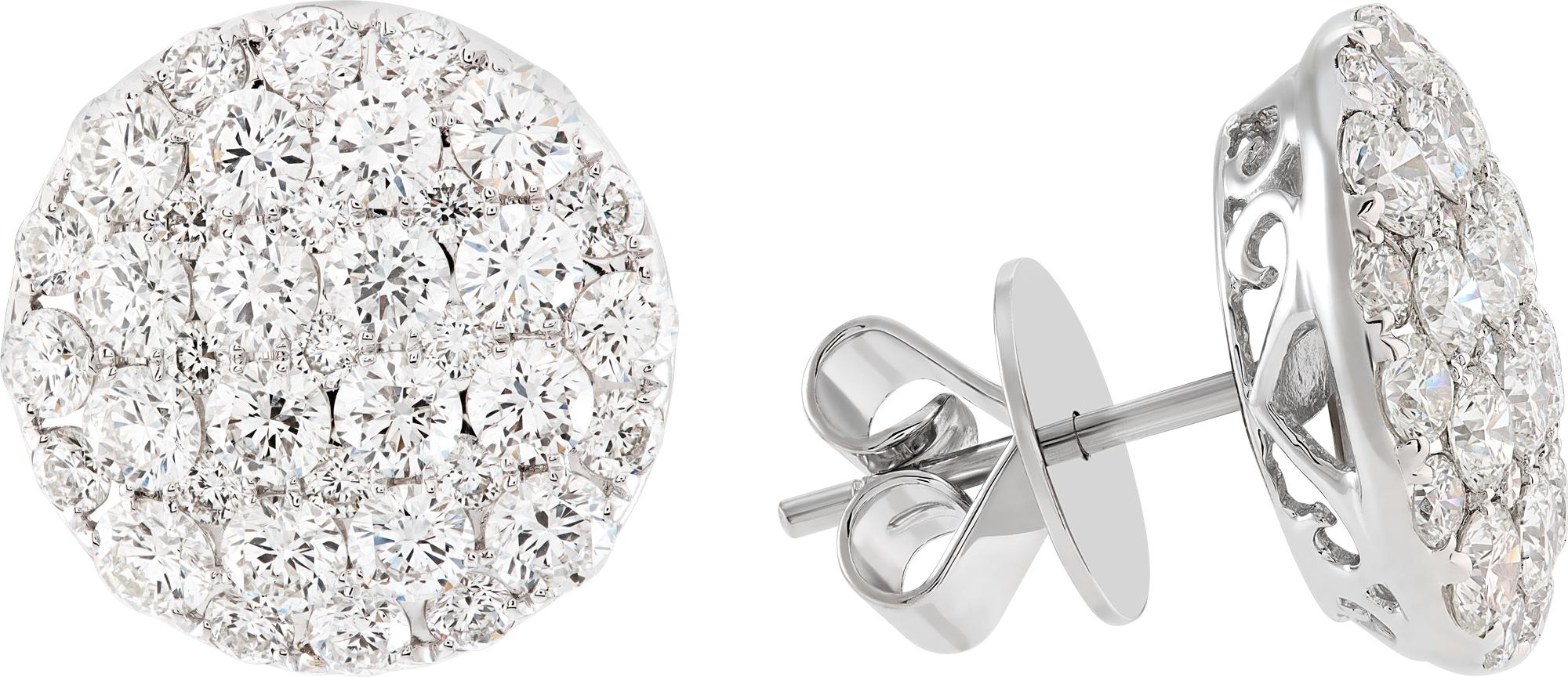 Diamond White Gold Stud Earrings In Excellent Condition For Sale In Surfside, FL