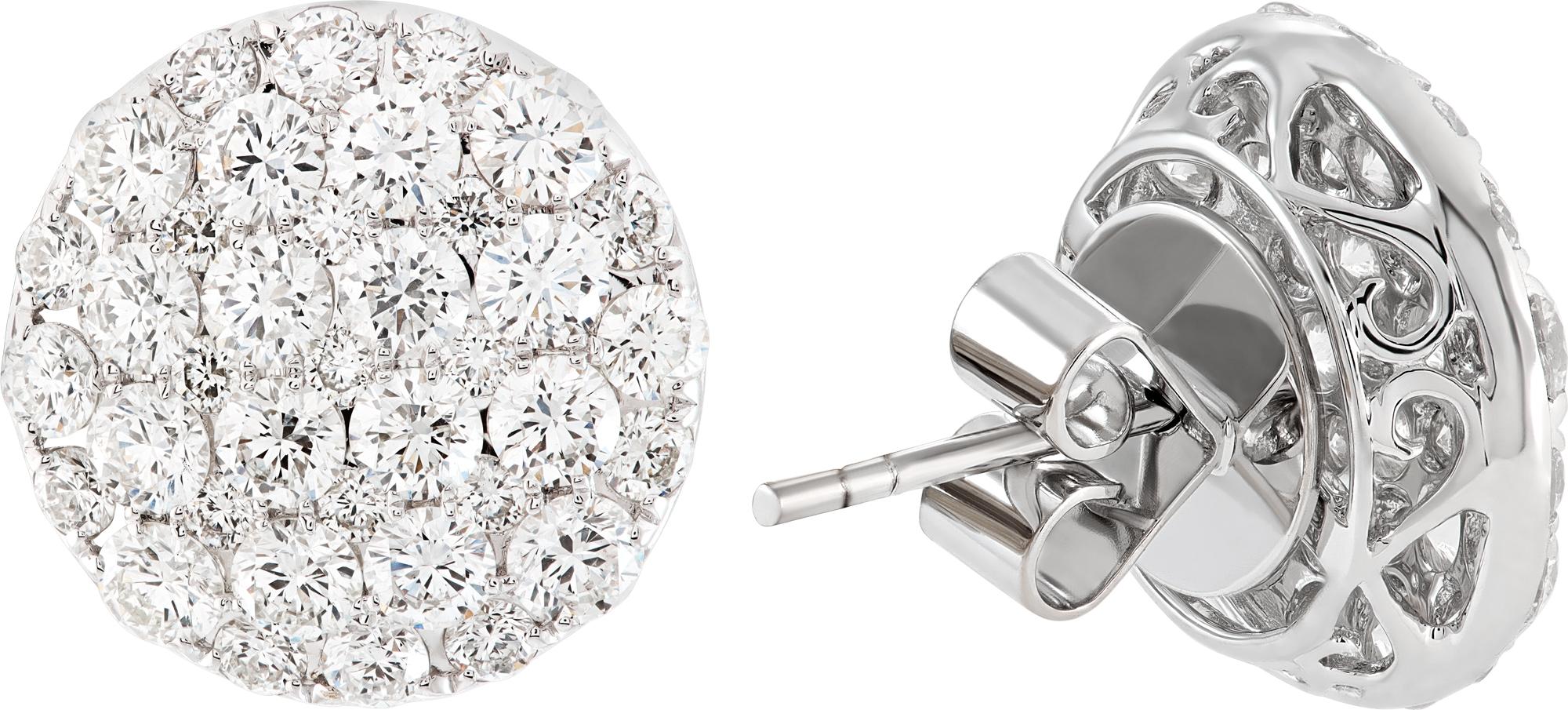 Women's Diamond White Gold Stud Earrings For Sale