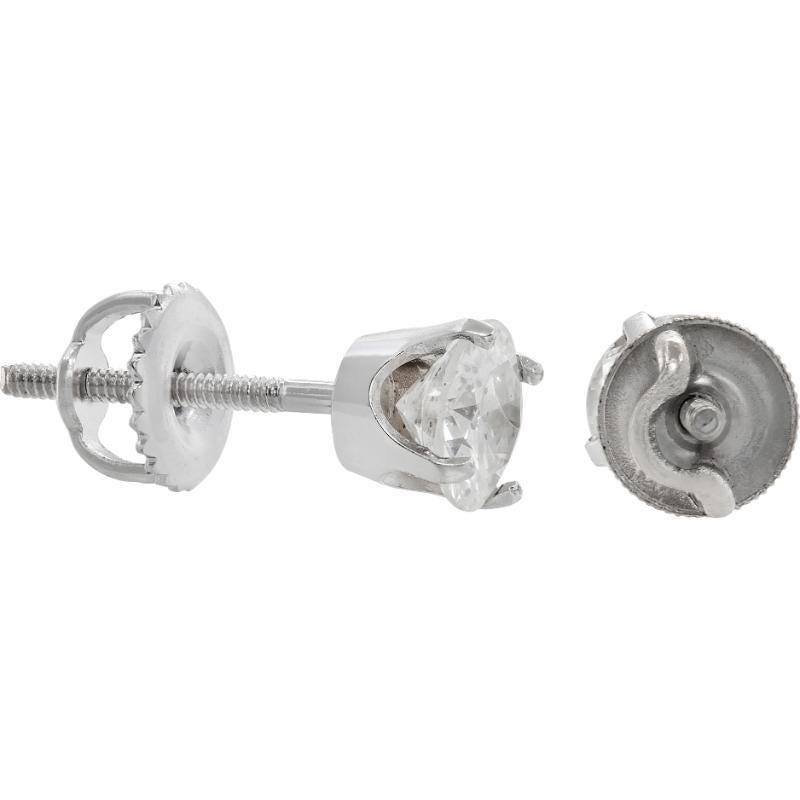 Women's Diamond White Gold Stud Earrings For Sale