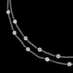 Diamond and White Gold Swag Necklace
