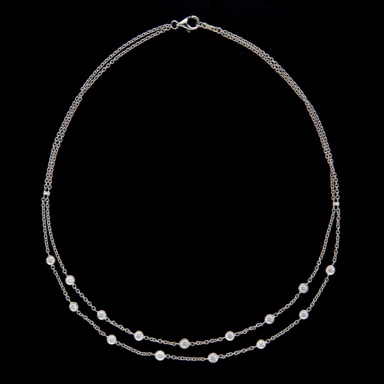 Diamond and White Gold Swag Necklace at 1stDibs