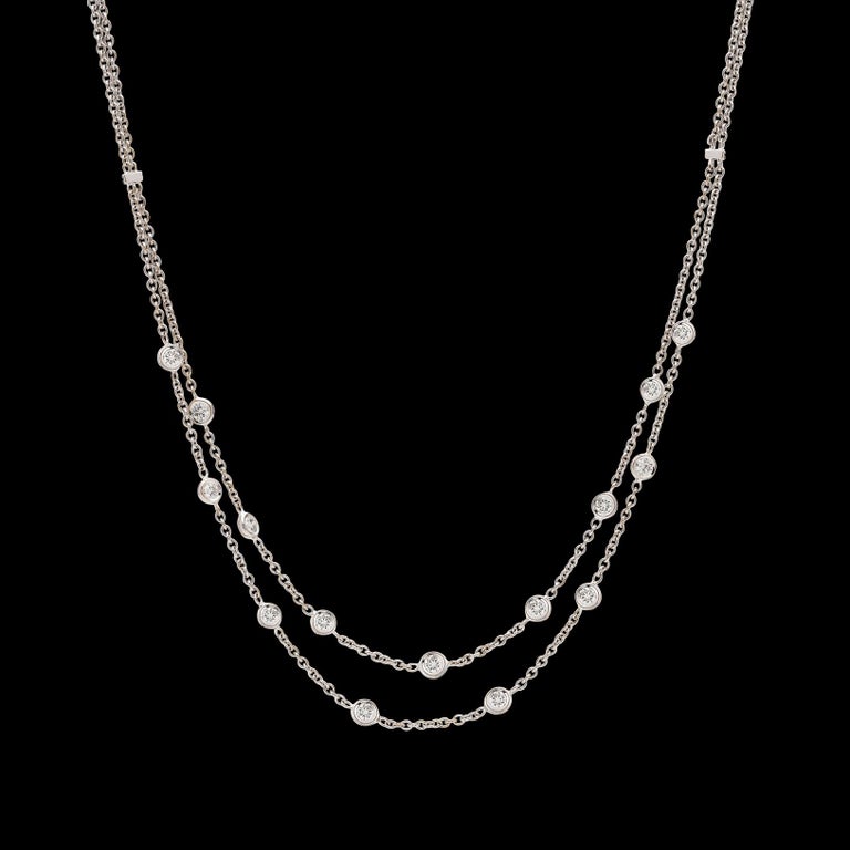 Diamond and White Gold Swag Necklace at 1stDibs