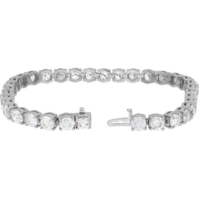 Round Cut Diamond White Gold Tennis Bracelet