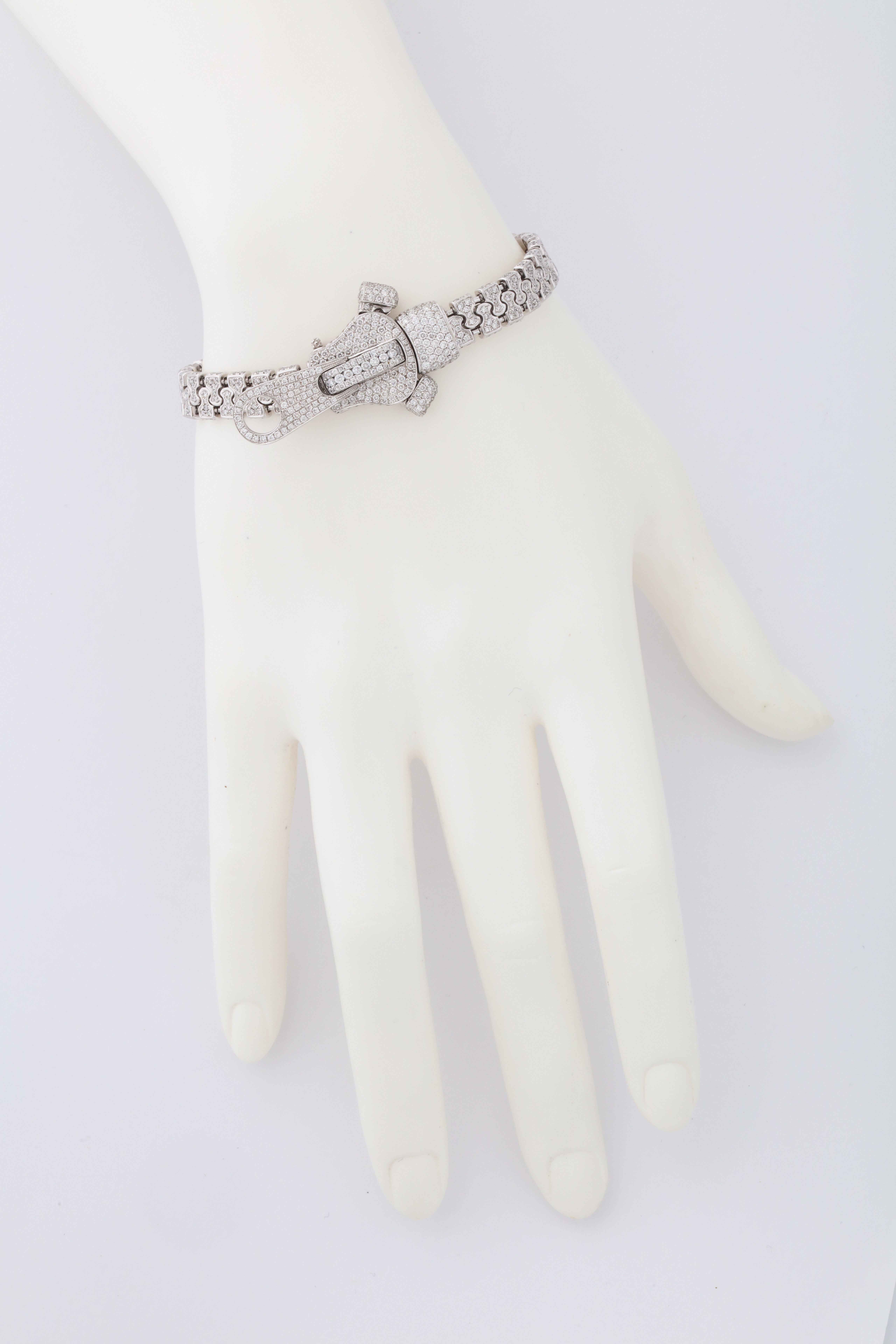 Arbeits-Reißverschluss-Armband aus Weißgold im Zustand „Hervorragend“ in Bal Harbour, FL