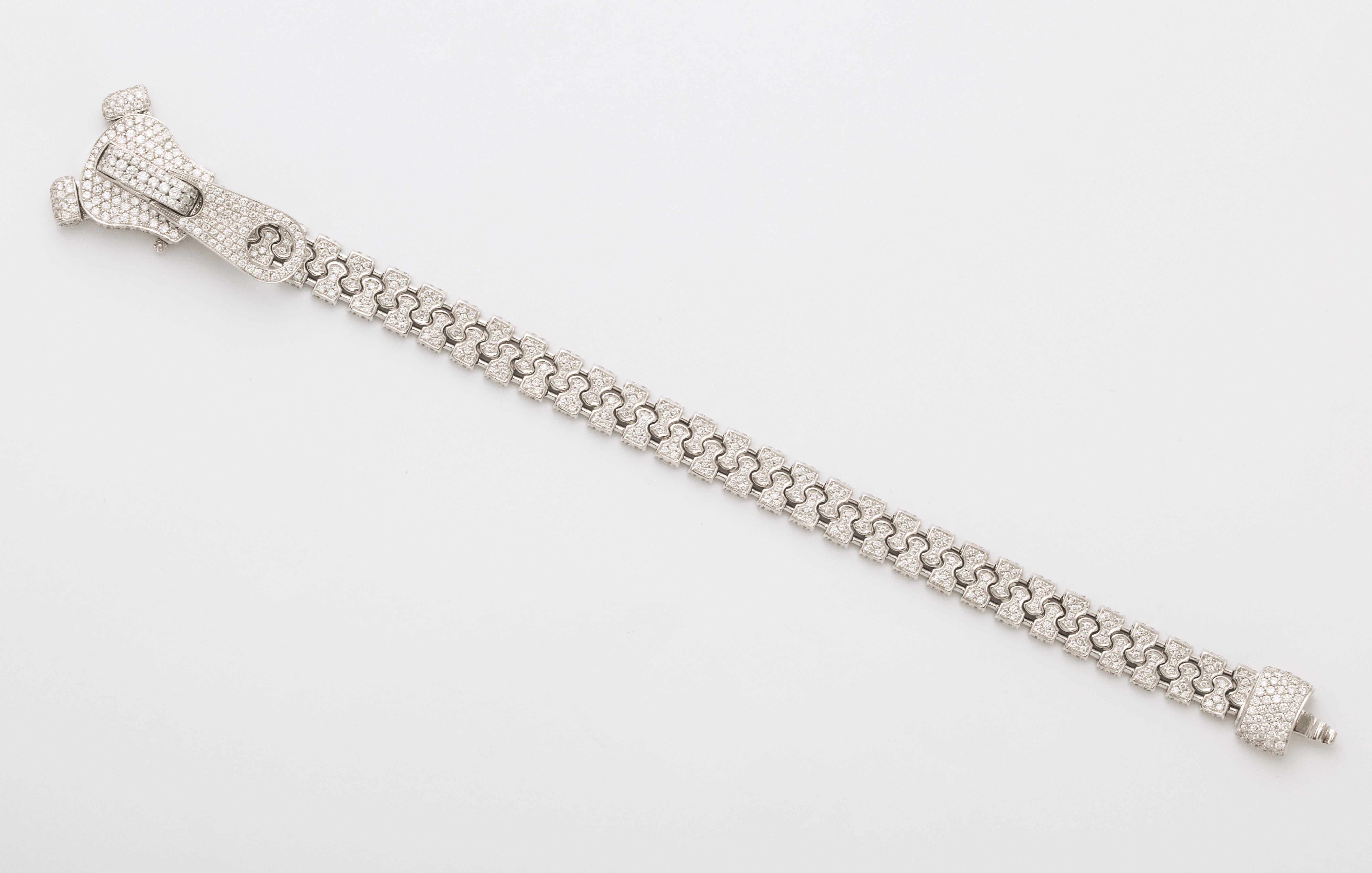Arbeits-Reißverschluss-Armband aus Weißgold für Damen oder Herren