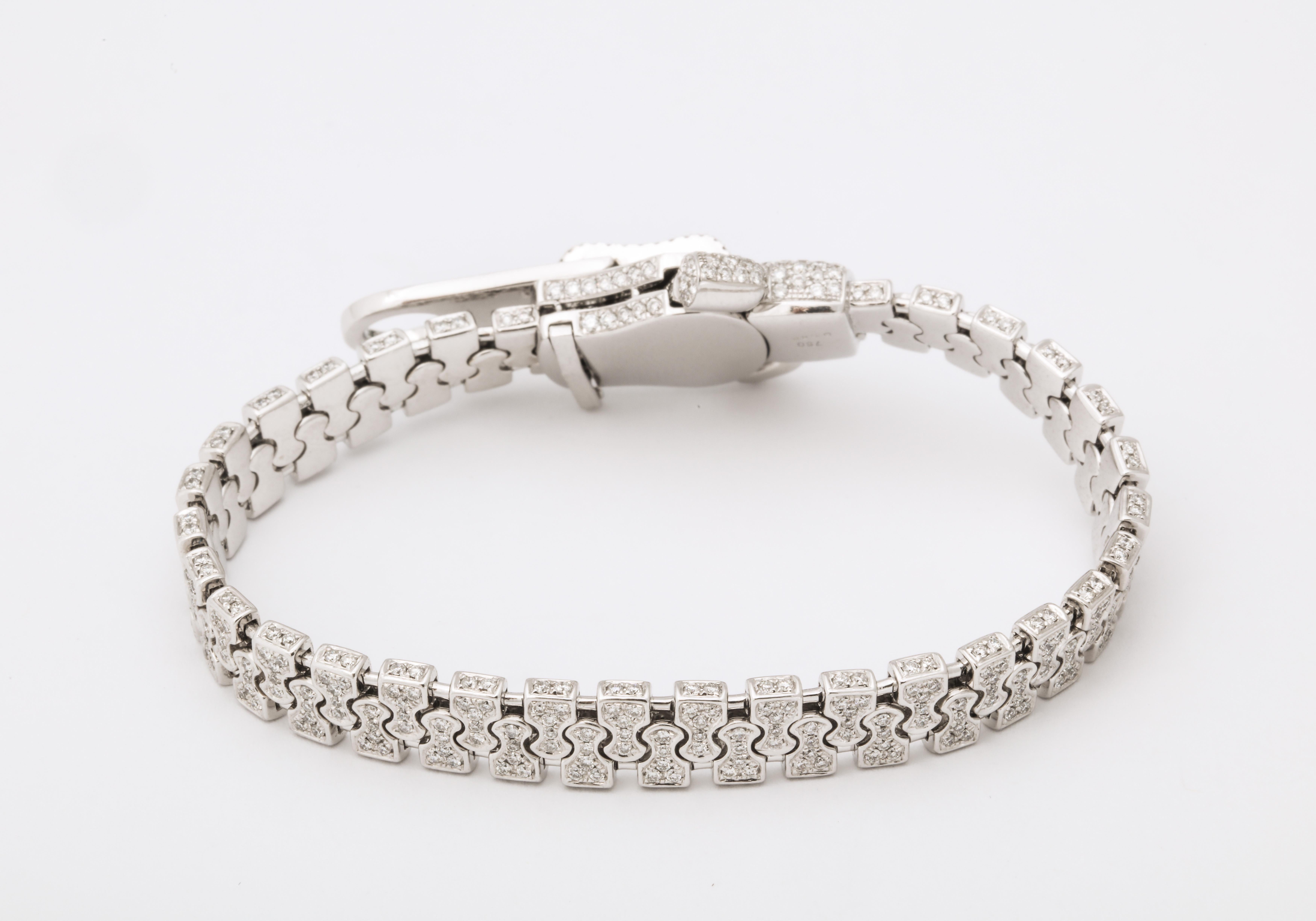 Diamond White Gold Working Zipper Bracelet 1