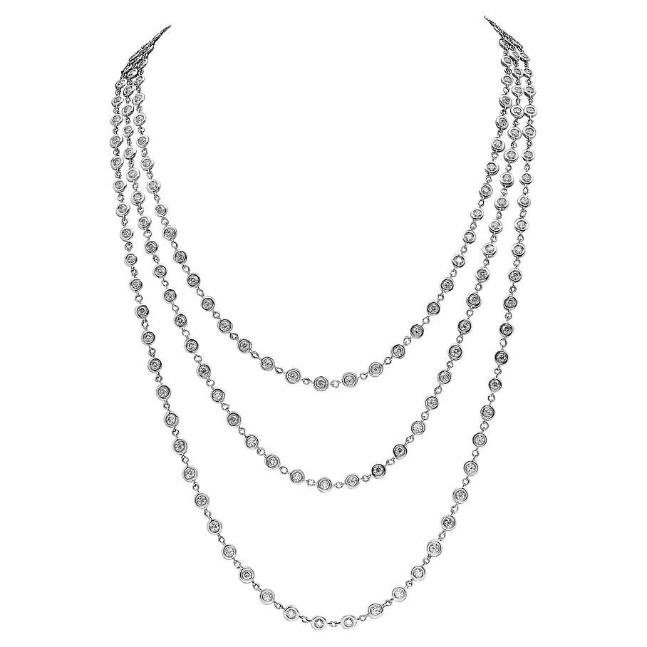 Diamond White Gold Wrap Layer Necklace