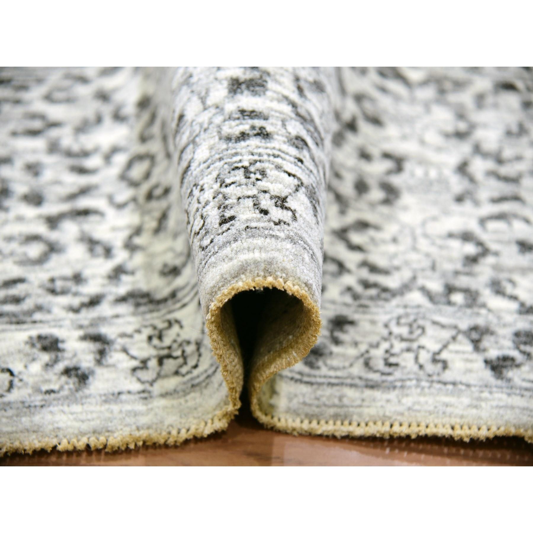 Diamond White Mamluk Dynasty Hand Knotted Undyed Wool Oriental Rug 9'0