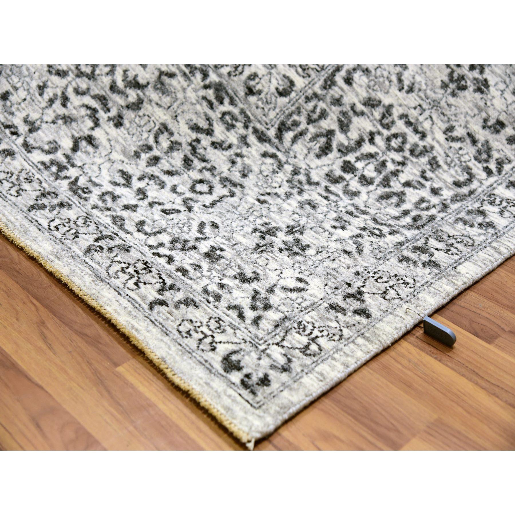 Contemporary Diamond White Mamluk Dynasty Hand Knotted Undyed Wool Oriental Rug 9'0