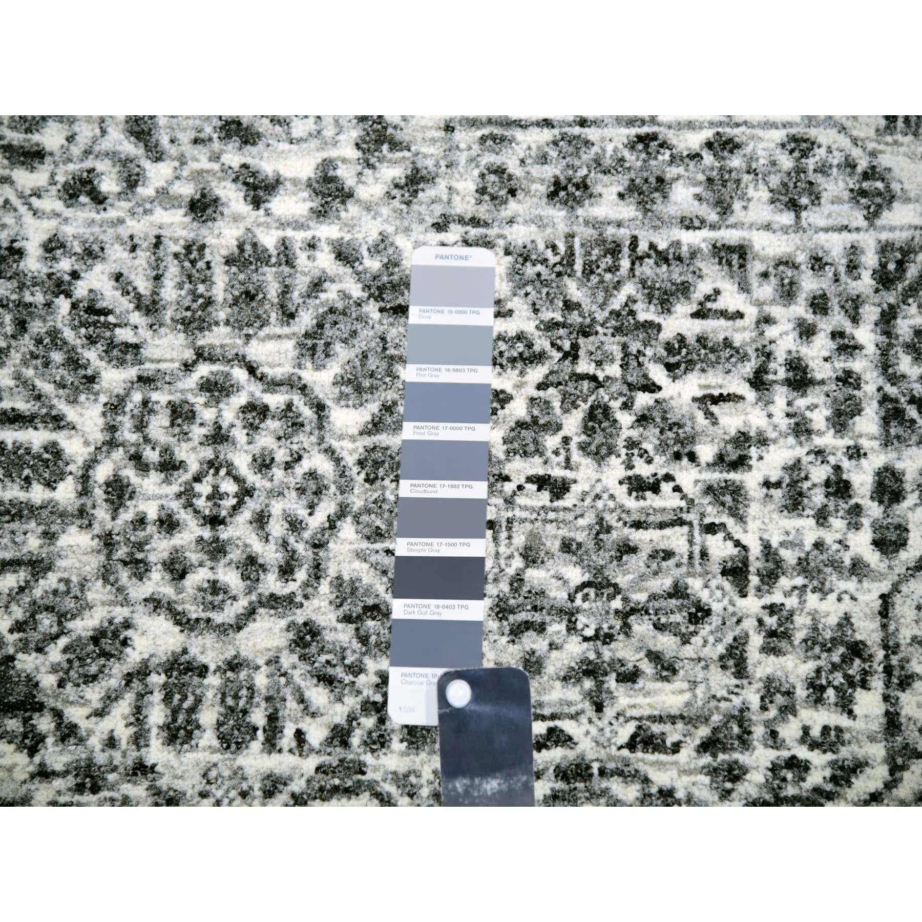 Diamond White Mamluk Dynasty Hand Knotted Undyed Wool Oriental Rug 9'0