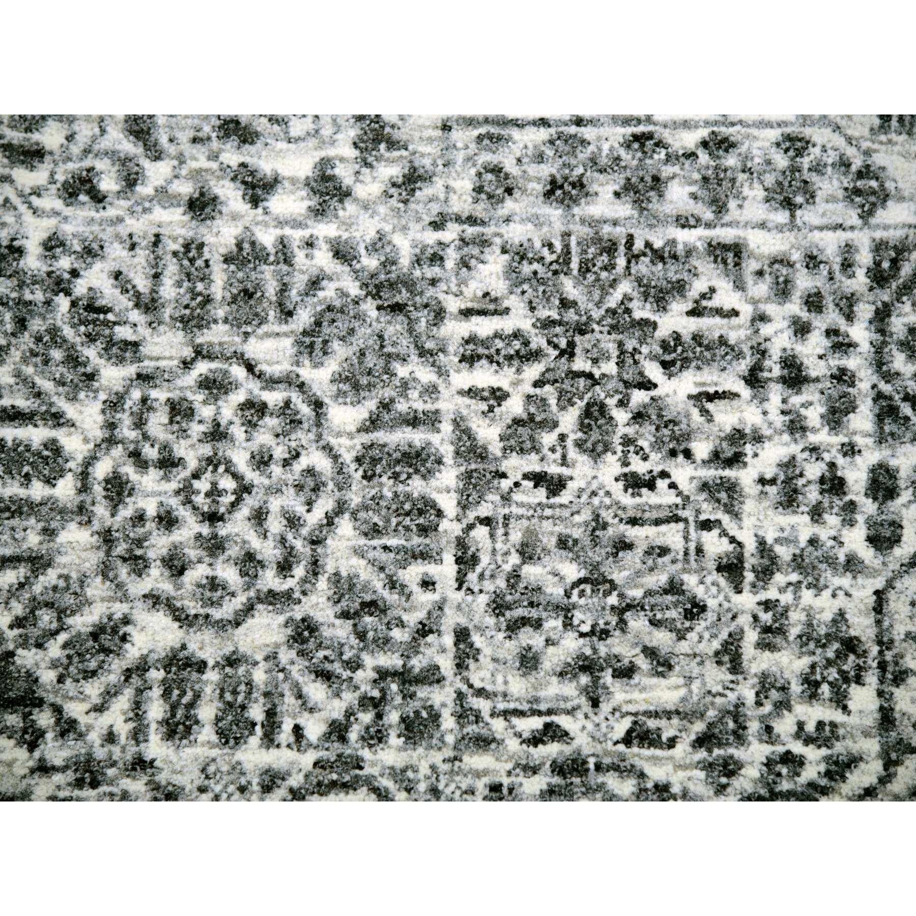 Diamond White Mamluk Dynasty Hand Knotted Undyed Wool Oriental Rug 9'0
