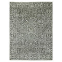 Diamond White Mamluk Dynasty Hand Knotted Undyed Wool Oriental Rug 9'0" x 12'2"