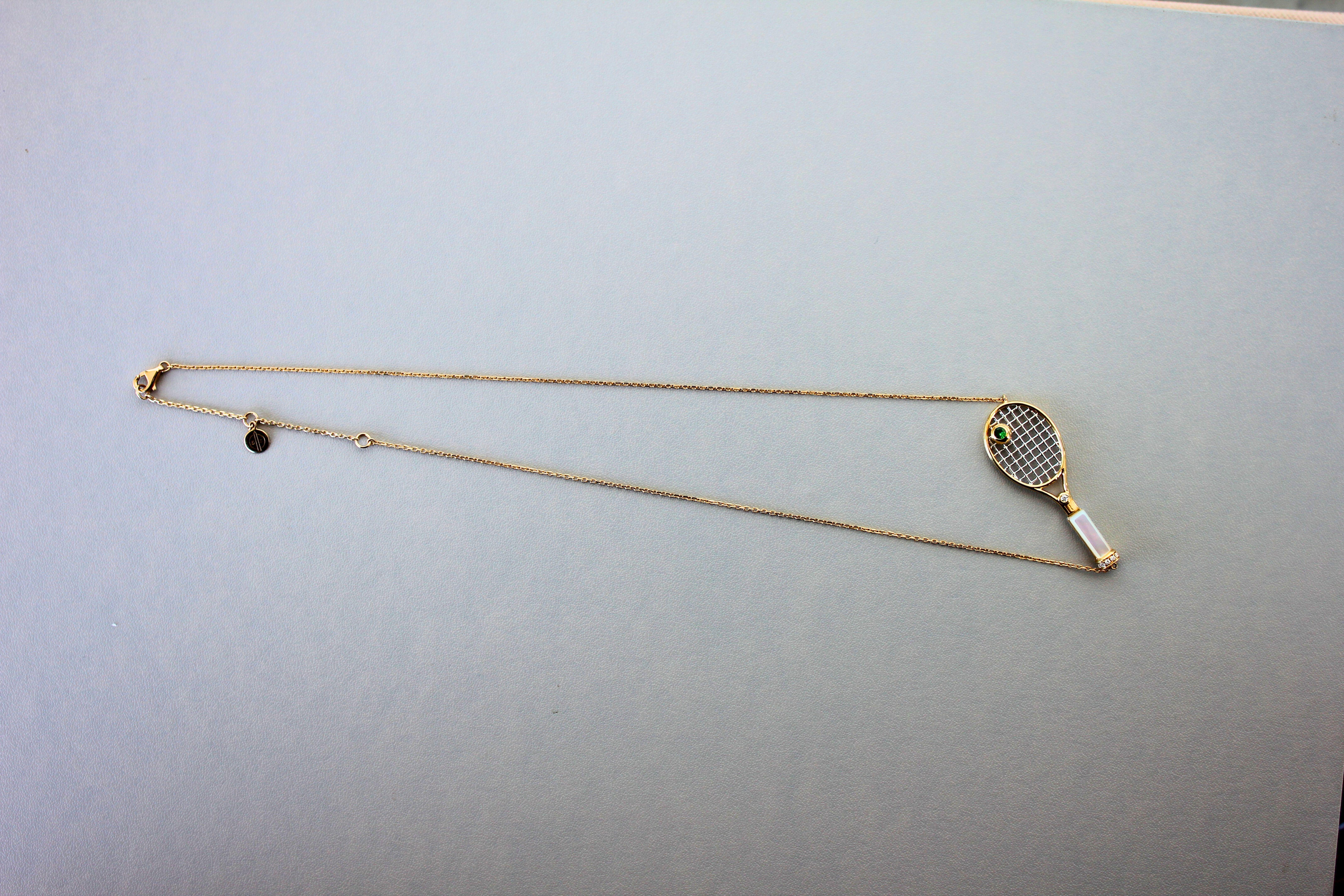 necklace with tennis racket