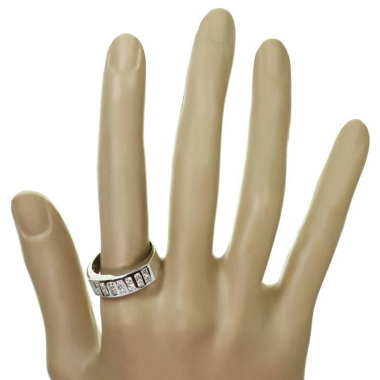 Diamond White Solid Gold Band Ring For Sale at 1stDibs