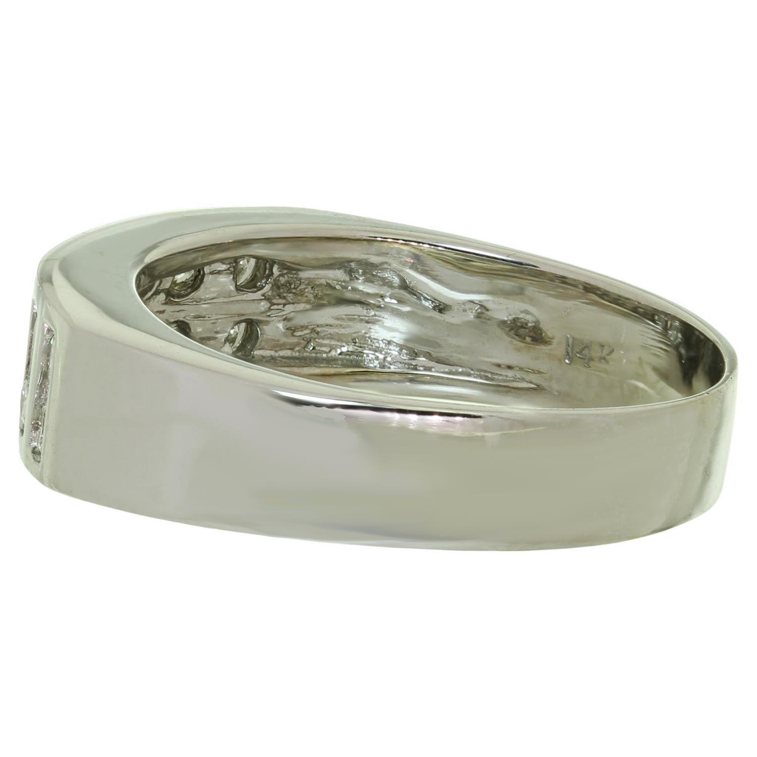 Diamond White Solid Gold Band Ring For Sale 1