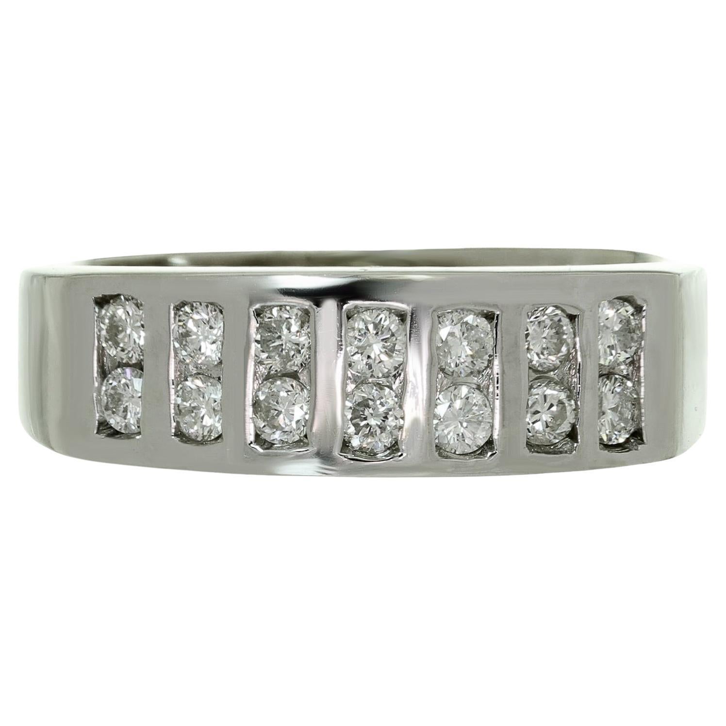 Diamond White Solid Gold Band Ring