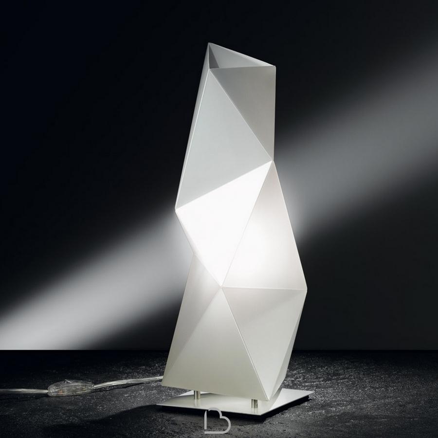 Modern In Stock in Los Angeles, Diamond White Table Lamp, Made in Italy