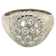 Vintage Diamond Whitegold Mens Ring
