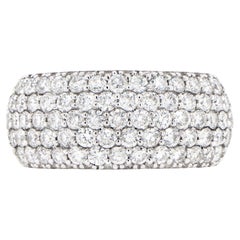 Breiter Diamant-Cluster-Ring mit breitem Band 1,75 Karat 18K Weißgold