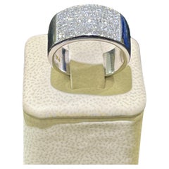Diamond wide band pave ring In 14k White Gold 