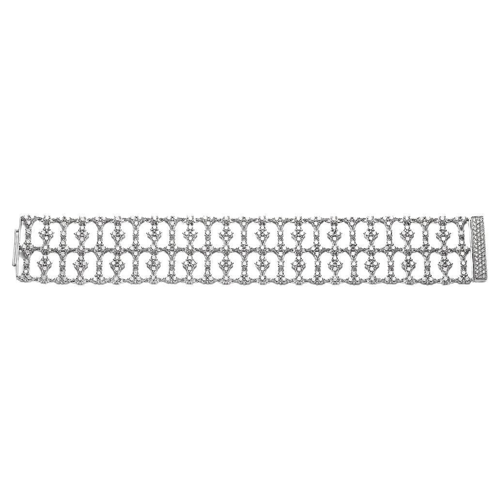 Diamond Wide Bracelet For Sale