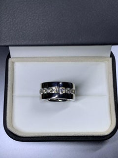 Diamond Wide Engagement Ring 18ct White Gold.