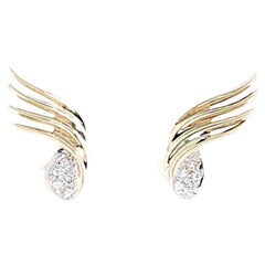 Diamond Wing Ear Crawler Studs